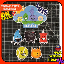 Load image into Gallery viewer, [CUSTOM NAME] Happy Birthday Cake Topper Battle for Dream Island BFDI Decoration Set Party Accessories Banner Hiasan Kek
