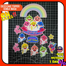 Load image into Gallery viewer, [CUSTOM NAME] Happy Birthday Cake Topper Baby Shark Decoration Set Party Accessories Banner Hiasan Kek Design
