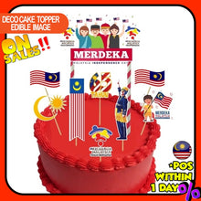 Load image into Gallery viewer, [CUSTOM NAME] Happy Birthday Cake Topper MERDEKA 65 Decoration Set Party Accessories Banner Hiasan Kek Design
