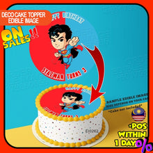 Load image into Gallery viewer, Printing EI Superman Cute Edible Image Print Cake Photo Icing Paper Birthday Sticker Kek Topper Sheet
