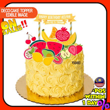 Load image into Gallery viewer, [CUSTOM NAME] Happy Birthday Cake Topper Fruit Decoration Set Party Accessories Banner Hiasan Kek Design
