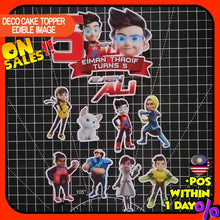 Load image into Gallery viewer, [CUSTOM NAME] Happy Birthday Cake Topper Ejen Ali Decoration Set Party Accessories Banner Hiasan Kek Design
