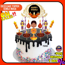 Load image into Gallery viewer, [CUSTOM NAME] Happy Birthday Cake Topper Deepavali Diwali Decoration Set Party Accessories Banner Hiasan Kek Design
