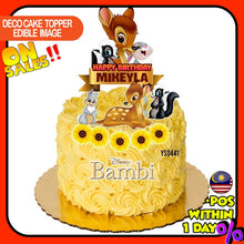 Load image into Gallery viewer, [CUSTOM NAME] Happy Birthday Cake Topper Bambi Decoration Set Party Accessories Banner Hiasan Kek Design
