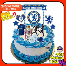 Load image into Gallery viewer, [CUSTOM NAME] Happy Birthday Cake Topper Chelsea Decoration Set Party Accessories Banner Hiasan Kek Design
