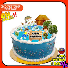 Load image into Gallery viewer, [CUSTOM NAME] Happy Birthday Cake Topper Fishing (Memancing) Decoration Set Party Accessories Banner Hiasan Kek Design
