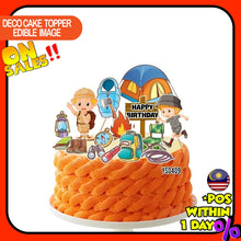 Load image into Gallery viewer, [CUSTOM NAME] Happy Birthday Cake Topper Camping(Berkhemah) Decoration Set Party Accessories Banner Hiasan Kek Design
