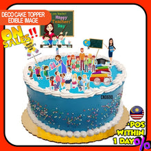 Load image into Gallery viewer, [CUSTOM NAME] Happy Birthday Cake Topper Teachers' Day 1 Decoration Set Party Accessories Banner Hiasan Kek Design
