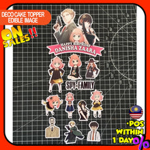 Load image into Gallery viewer, [CUSTOM NAME] Happy Birthday Cake Topper Spy x Family Decoration Set Party Accessories Banner Hiasan Kek Design
