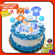 Load image into Gallery viewer, [CUSTOM NAME] Happy Birthday Cake Topper Baby Shower Decoration Set Party Accessories Banner Hiasan Kek Design
