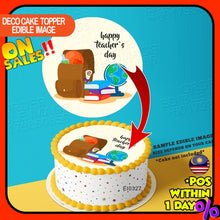 Load image into Gallery viewer, Printing EI Happy Teachers Day 2 Hari Guru Edible Image Print Cake Photo Icing Paper Birthday Sticker Kek Topper Sheet
