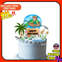 Load image into Gallery viewer, [CUSTOM NAME] Happy Birthday Cake Topper Fishing (Memancing) Decoration Set Party Accessories Banner Hiasan Kek Design
