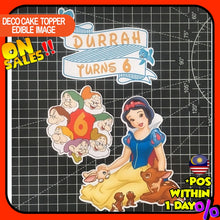 Load image into Gallery viewer, [CUSTOM NAME] Happy Birthday Cake Topper Princess Decoration Set Party Accessories Banner Hiasan Kek Design
