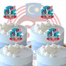 Load image into Gallery viewer, Ready Stock Cake Topper Hari Kemerdekaan Kebangsaan Independence National Day Malaysia Merdeka Flag Bendera 2022
