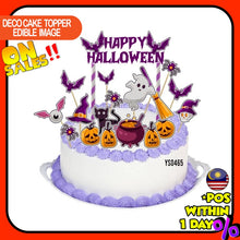 Load image into Gallery viewer, [CUSTOM NAME] Happy Birthday Cake Topper Halloween Decoration Set Party Accessories Banner Hiasan Kek Design
