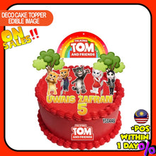 Load image into Gallery viewer, [CUSTOM NAME] Happy Birthday Cake Topper Talking Tom &amp; Friends Decoration Set Party Accessories Banner Hiasan Kek Design

