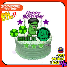 Load image into Gallery viewer, [CUSTOM NAME] Happy Birthday Cake Topper Hulk Decoration Set Party Accessories Banner Hiasan Kek Design

