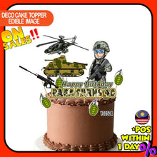 Load image into Gallery viewer, [CUSTOM NAME] Happy Birthday Cake Topper  Askar Tentera Darat Malaysia Decoration Set Party Accessories Banner Hiasan
