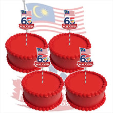 Load image into Gallery viewer, Ready Stock Cake Topper Hari Kemerdekaan Kebangsaan Independence National Day Malaysia Merdeka Flag Bendera 2022
