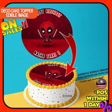 Load image into Gallery viewer, Printing EI Deadpool Cute Edible Image Print Cake Photo Icing Paper Birthday Sticker Kek Topper Sheet

