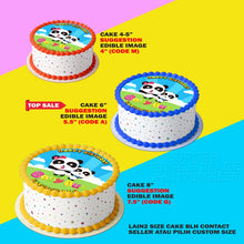 Load image into Gallery viewer, Printing EI Panda Baby Bus Edible Image Print Cake Photo Icing Paper Birthday Sticker Kek Topper Sheet
