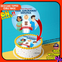 Load image into Gallery viewer, Printing E Selamat Hari Jururawat 2 Edible Image Print Cake Photo Icing Paper Birthday Sticker Kek Topper Sheet
