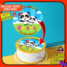 Load image into Gallery viewer, Printing EI Panda Baby Bus Edible Image Print Cake Photo Icing Paper Birthday Sticker Kek Topper Sheet
