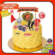 Load image into Gallery viewer, [CUSTOM NAME] Happy Birthday Cake Topper Kelantan FA Decoration Set Party Accessories Banner Hiasan Kek Design
