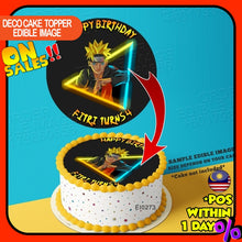 Load image into Gallery viewer, Printing EI Naruto Neon Simple Edible Image Print Cake Photo Icing Paper Birthday Sticker Kek Topper Sheet
