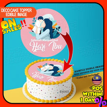 Load image into Gallery viewer, Printing Selamat Hari Ibu 2 Edible Image Print Cake Photo Icing Paper Birthday Sticker Kek Topper Sheet
