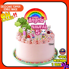 Load image into Gallery viewer, [CUSTOM NAME] Happy Birthday Cake Topper Talking Angela Decoration Set Party Accessories Banner Hiasan Kek Design
