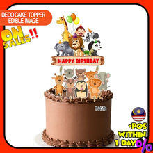 Load image into Gallery viewer, [CUSTOM NAME] Happy Birthday Cake Topper Animal Haiwan Decoration Set Party Accessories Banner Hiasan Kek Design
