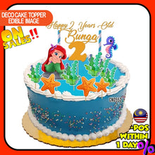 Load image into Gallery viewer, [CUSTOM NAME] Happy Birthday Cake Topper Mermaid Decoration Set Party Accessories Banner Hiasan Kek Design
