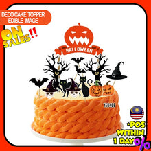 Load image into Gallery viewer, [CUSTOM NAME] Happy Birthday Cake Topper Halloween Decoration Set Party Accessories Banner Hiasan Kek Design
