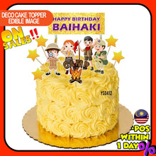 Load image into Gallery viewer, [CUSTOM NAME] Happy Birthday Cake Topper Camping(Berkhemah) Decoration Set Party Accessories Banner Hiasan Kek Design
