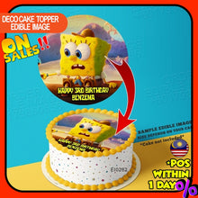 Load image into Gallery viewer, Printing EI Spongebob 3 Edible Image Print Cake Photo Icing Paper Birthday Sticker Kek Topper Sheet
