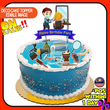 Load image into Gallery viewer, [CUSTOM NAME] Happy Birthday Cake Topper BarberShops Gunting Rambut Decoration Set Party Accessories Banner Hiasan Kek
