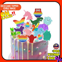 Load image into Gallery viewer, READY STOCK Happy Birthday Cake Topper Pop It Decoration Set Party Accessories Banner Hiasan Kek Design

