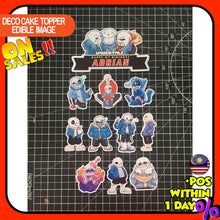 Load image into Gallery viewer, [CUSTOM NAME] Happy Birthday Cake Topper Sans Smash Bros Decoration Set Party Accessories Banner Hiasan Kek Design
