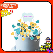 Load image into Gallery viewer, [CUSTOM NAME] Happy Birthday Cake Topper Baby Shower Decoration Set Party Accessories Banner Hiasan Kek Design
