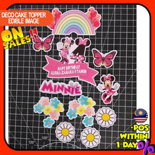Load image into Gallery viewer, [CUSTOM NAME] Happy Birthday Cake Topper Hello Kitty Decoration Set Party Accessories Banner Hiasan Kek Design
