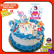 Load image into Gallery viewer, [CUSTOM NAME] Happy Birthday Cake Topper Nurses Day Decoration Set Party Accessories Banner Hiasan Kek Design

