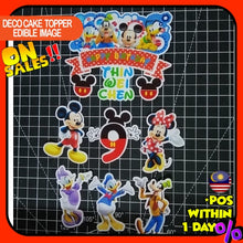 Load image into Gallery viewer, [CUSTOM NAME] Happy Birthday Cake Topper Mickey Mouse universe Decoration Set Party Accessories Banner Hiasan Kek Design
