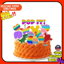Load image into Gallery viewer, [CUSTOM NAME] Happy Birthday Cake Topper Pop It Decoration Set Party Accessories Banner Hiasan Kek Design
