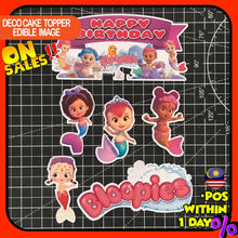 Load image into Gallery viewer, [CUSTOM NAME] Happy Birthday Cake Topper Bloopies Decoration Set Party Accessories Banner Hiasan Kek Design
