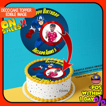 Load image into Gallery viewer, Printing EI Custom Image Captain America Edible Image Print Cake Photo Icing Paper Birthday Sticker Kek Topper Sheet
