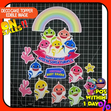 Load image into Gallery viewer, [CUSTOM NAME] Happy Birthday Cake Topper Baby Shark Decoration Set Party Accessories Banner Hiasan Kek Design
