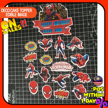 Load image into Gallery viewer, [CUSTOM NAME] Happy Birthday Cake Topper SpiderMan Decoration Set Party Accessories Banner Hiasan Kek Design

