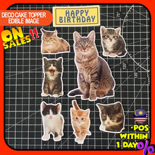 Load image into Gallery viewer, [CUSTOM NAME] Happy Birthday Cake Topper Kucing (Cat) Decoration Set Party Accessories Banner Hiasan Kek Design
