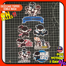 Load image into Gallery viewer, [CUSTOM NAME] Happy Birthday Cake Topper Ninja Kidz Decoration Set Party Accessories Banner Hiasan Kek Design
